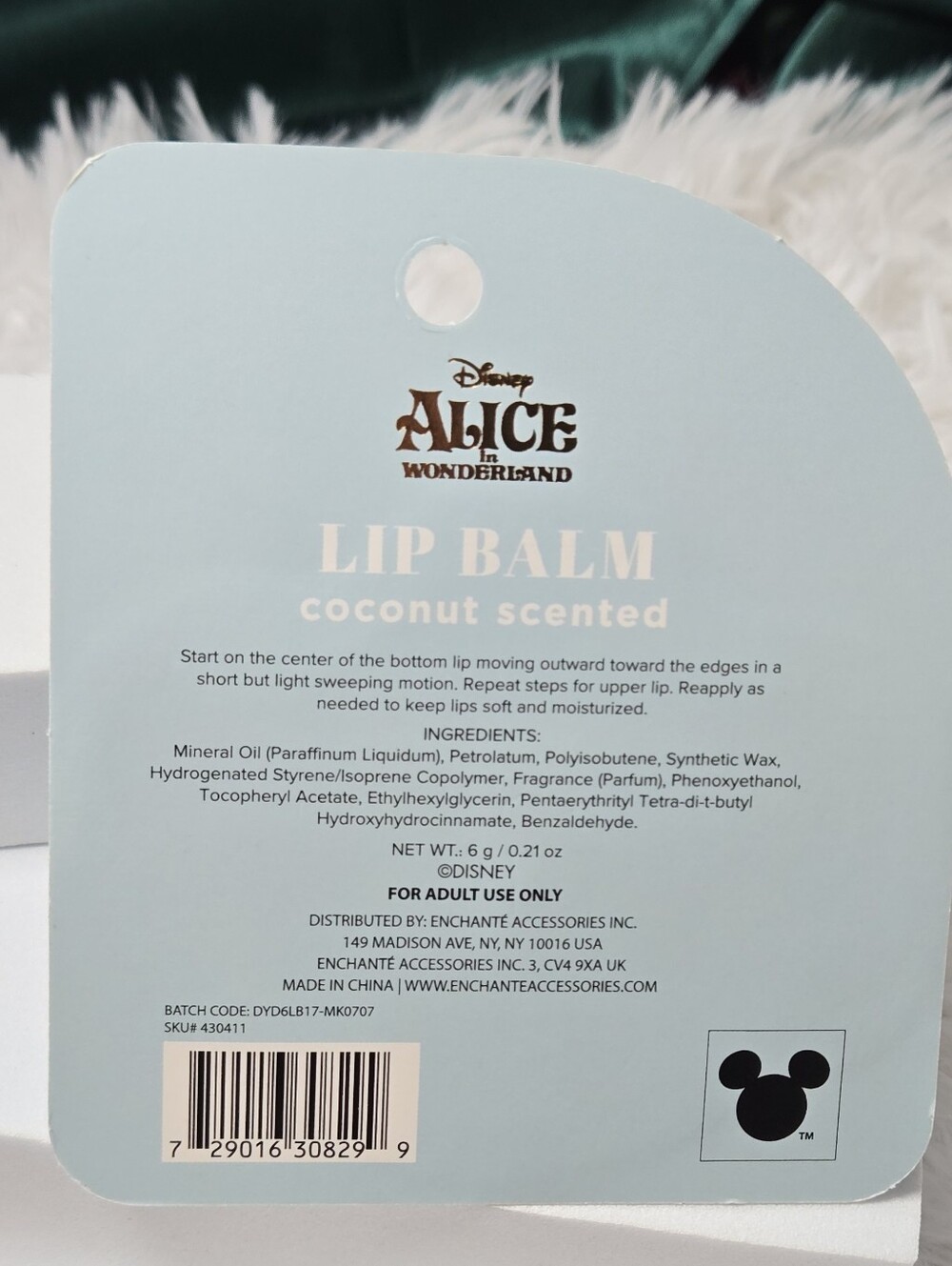 Disney Alice in Wonderland Lip Balm Blue Teapot Coconut Scented Tea Party NWT 4g - Picture 4 of 5